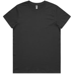 A black T-shirt featuring a simple design and a logo at the neckline. Suitable for casual wear.
