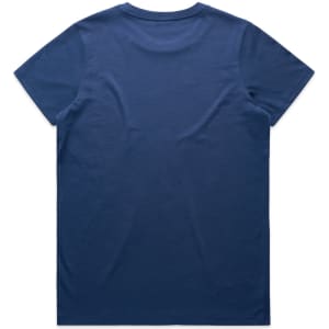 A navy blue T-shirt with a plain back and no visible branding or logos.