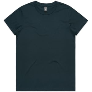 A dark green T-shirt with a simple crew neck design and no visible patterns or graphics. It has a logo on the neckline.