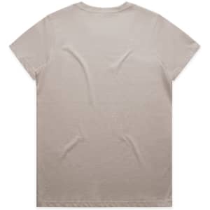 A light beige t-shirt featuring a standard crew neck and short sleeves, with a plain back design.