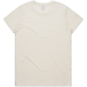 A light cream T-shirt with a plain back. Features no visible branding.