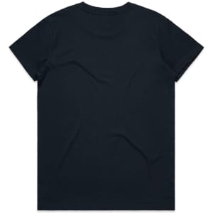 A black T-shirt featuring a plain back design. It has short sleeves and a crew neckline.