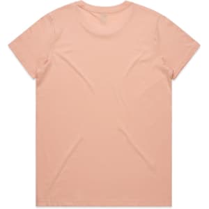 A plain pink T-shirt with a simple design and no visible logos, featuring a standard crew neck and short sleeves.