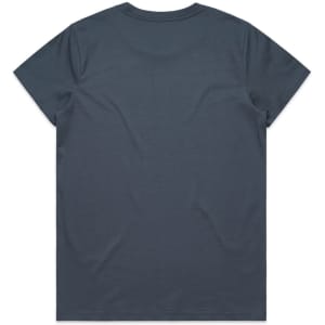 A navy blue T-shirt featuring a plain back. The shirt is made of soft fabric and has a branding logo.