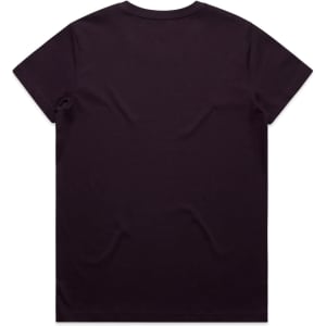 A dark grey T-shirt with a simple crew neck design, featuring a smooth back without any visible graphics or logos.