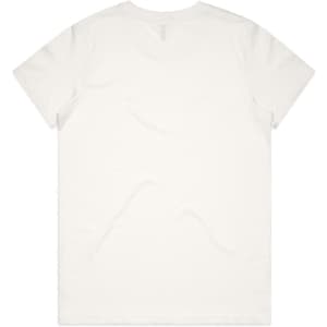 A plain white t-shirt with a standard cut and a small logo on the back. The fabric appears soft and casual.