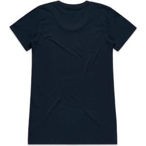 A navy blue T-shirt with a classic crew neck and short sleeves. The back is plain with no visible branding.