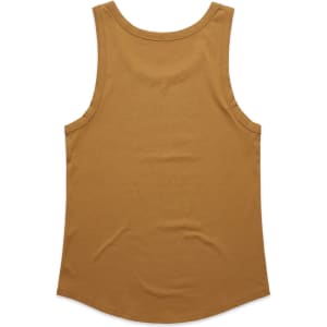 A mustard-yellow singlet featuring a rounded hem and no visible branding.