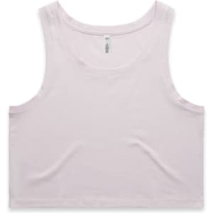 A light pink cropped singlet with a simple design and a logo on the label.