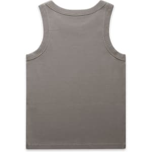 A faded organic rib tank in muted grey, featuring a simple back design and no visible logos.