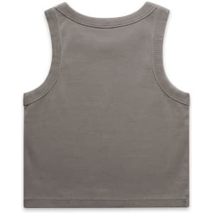 A faded organic rib crop tank in a muted grey tone, featuring a simple design and no visible logos.