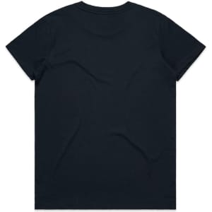 A plain black t-shirt with a classic crew neck and short sleeves, featuring no visible branding.
