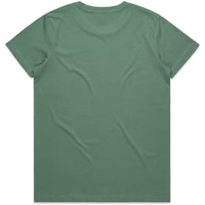 A green unisex T-shirt with a simple design and a logo on the back.