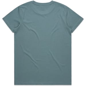 A green short-sleeved t-shirt with a plain back design. It features a logo at the neckline.