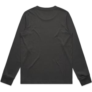 A long-sleeve black T-shirt featuring a plain design with a rounded collar and cuffs.