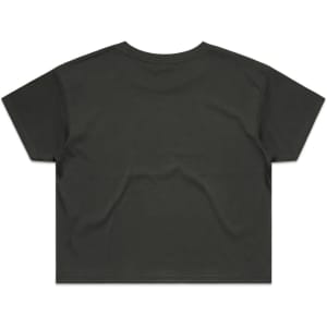 A dark green crop tee with short sleeves. The design features a plain back without visible branding.