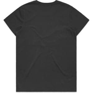 A black T-shirt with a simple, unadorned back. The shirt has short sleeves and a standard fit.