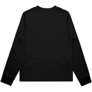 A black long-sleeve T-shirt with a simple design and no visible logos or text.