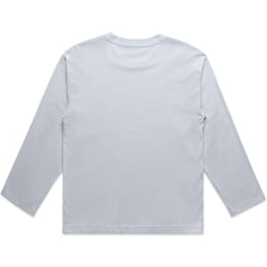 A light blue long-sleeve t-shirt with a simple design and no visible branding.