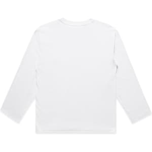A long-sleeve T-shirt in white, featuring a simple back design and no visible branding.