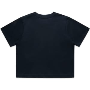 A classic black crop tee with short sleeves, featuring no visible branding on the back.