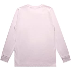 A light pink long-sleeve t-shirt with a plain back and no visible logos or branding.