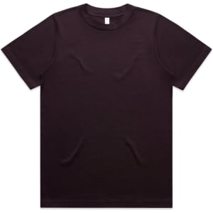 A dark brown t-shirt with a classic crew neckline. The shirt has a plain design and features a logo.