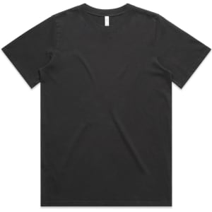 A black faded t-shirt featuring a classic crew neck design and short sleeves. It has a logo on the label area.
