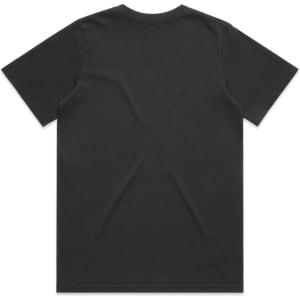 A black t-shirt with a classic crew neck and short sleeves, featuring a plain back and no visible branding.
