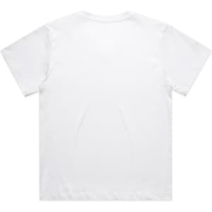 A white V-neck T-shirt with a back view, featuring a plain design and no visible branding.