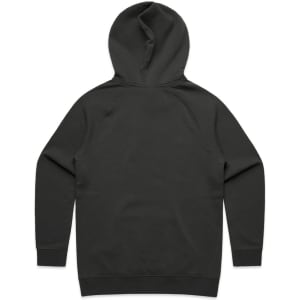 A black hoodie featuring a spacious hood and long sleeves, with a simple design and no visible branding.