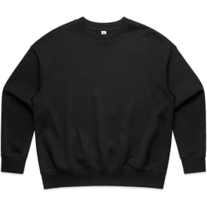 A dark green jumper with long sleeves and a crew neck. The garment has a simple design and features a logo.