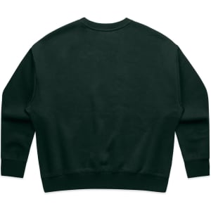 A dark green crew jumper with a simple design and a plain back. It features long sleeves and a round neckline.