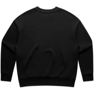 A black jumper with a round neck and long sleeves, featuring a plain design on the back.