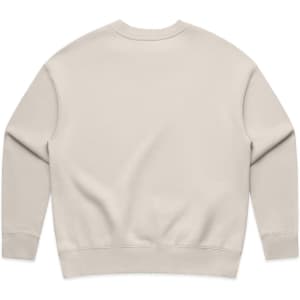 A beige jumper featuring a crew neck and long sleeves, with no visible front design or branding.
