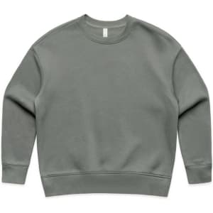 A green crew jumper with a simple design and a round neckline, featuring long sleeves and a ribbed hem.