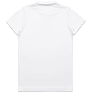 A white polo shirt featuring a classic design and a small logo on the back. Suitable for workwear.