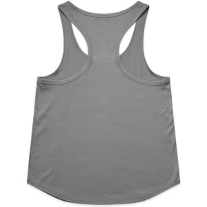 A grey racerback singlet with a relaxed fit and a simple design. The top features a logo.