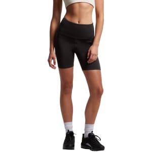 Active bike shorts in black, featuring a high waistband and a fitted design, displayed on a model.