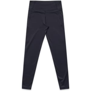 Active leggings in black with a simple design and a logo. Features a snug fit and two side pockets.