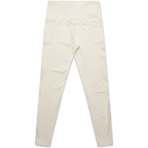Active leggings in a light cream colour, featuring a smooth, fitted design and a waistband. Includes branding on the back.