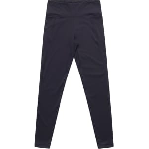 Active leggings in black with a high waistband and two side pockets, featuring a logo.