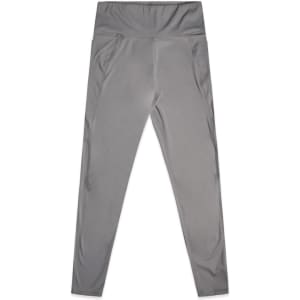 Active leggings in a sleek grey colour, featuring a high waistband and a smooth finish. Includes a logo detail.