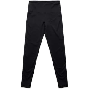 Active seamless leggings in black with a high waist, featuring a logo on the waistband.