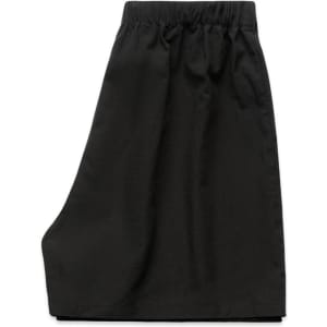 Black pyjama bottoms featuring an elastic waistband, designed for comfort. The image includes a logo.