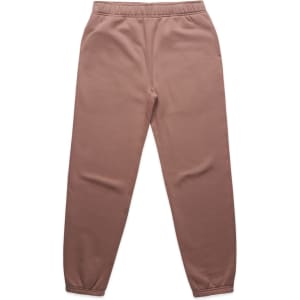 Light brown track pants featuring a fitted design and an elastic waistband. Includes a logo detail.