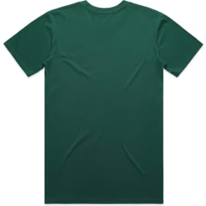 A green T-shirt featuring a plain back design with no visible logos or text.
