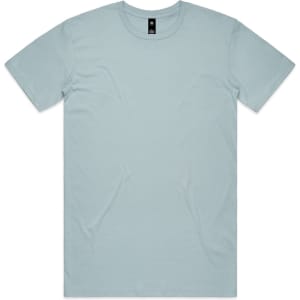 A light blue Staple Tee t-shirt with a crew neckline and short sleeves, featuring a logo at the neck.