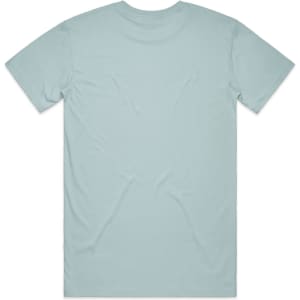A light blue T-shirt featuring a plain design, with no visible logos or text.