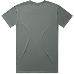 A plain grey T-shirt featuring a back view. The fabric appears smooth with no visible graphics or designs.